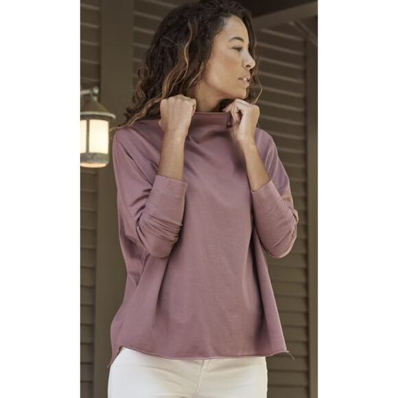 Frank & Eileen Long Sleeve Funnel Neck Capelet in Terracotta Size Small - Picture 1 of 6